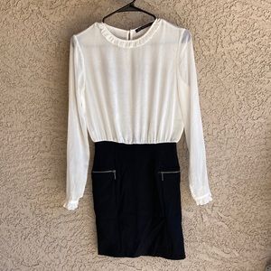 💵3 for $20✅Trafaluc Black and white women’s long sleeve dress